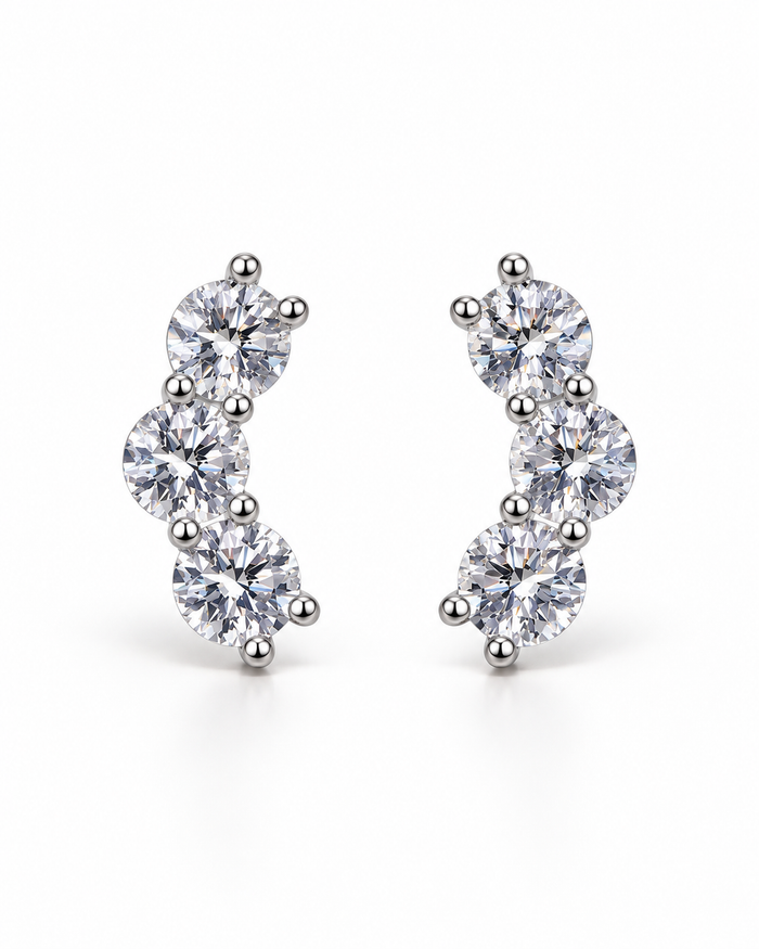 ELIA · 3-Stone Climber Earrings