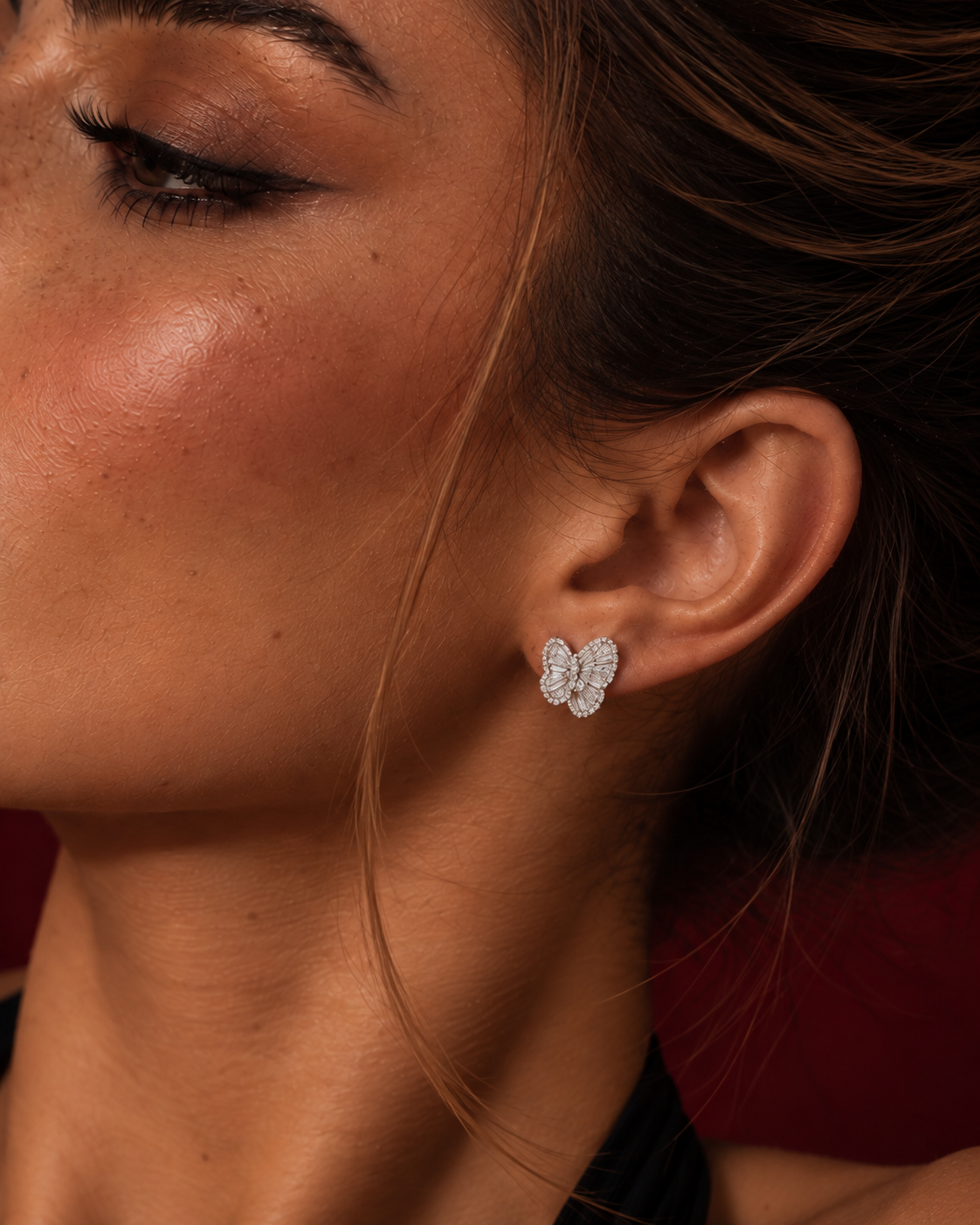 INÈS · Pavé Butterfly Studs