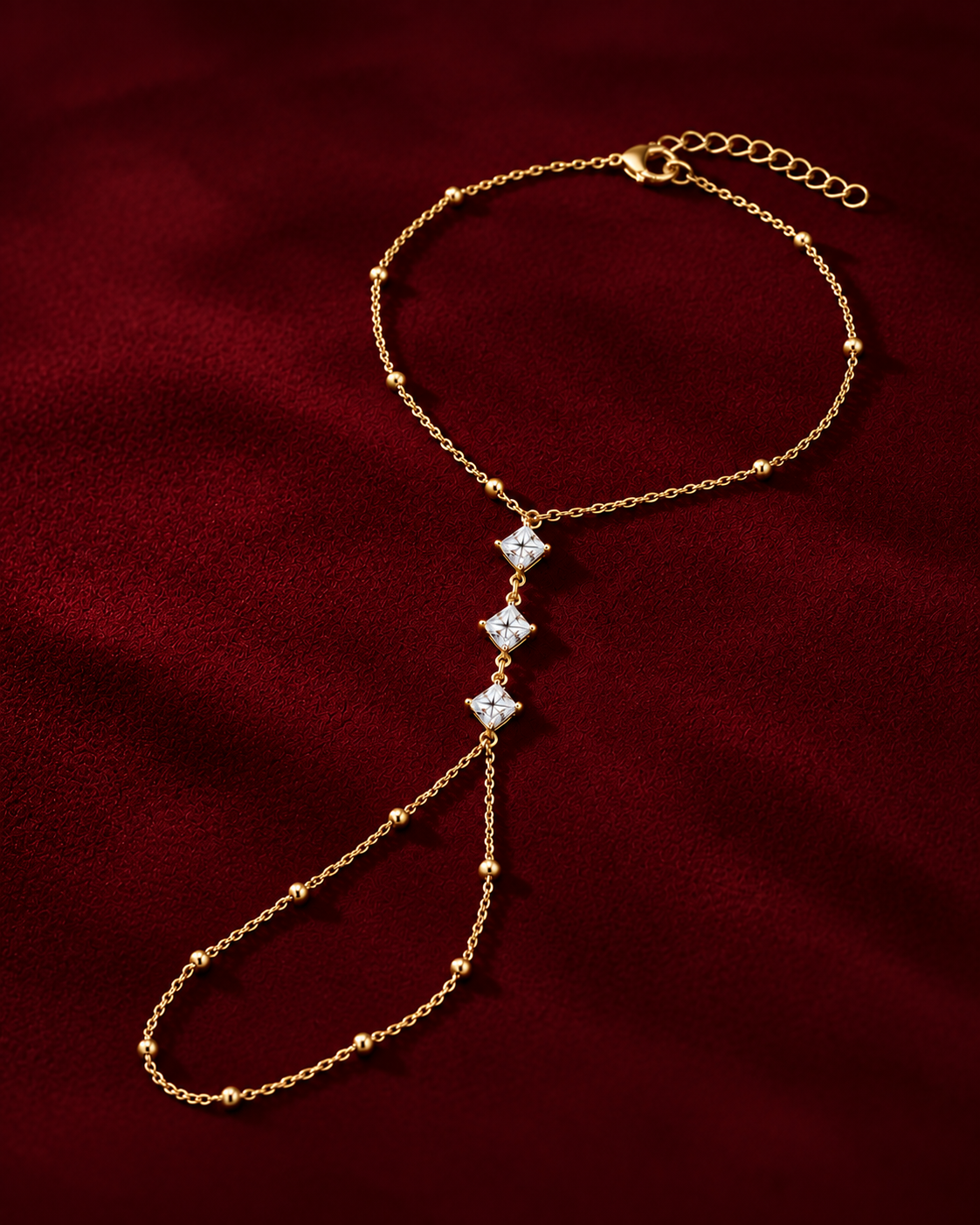 LIVIA · Gold Hand Chain Ring-Bracelet