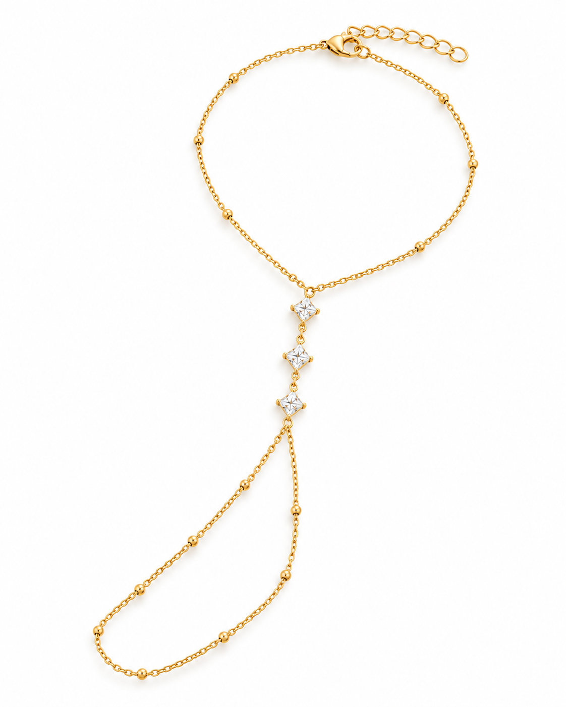 LIVIA · Gold Hand Chain Ring-Bracelet