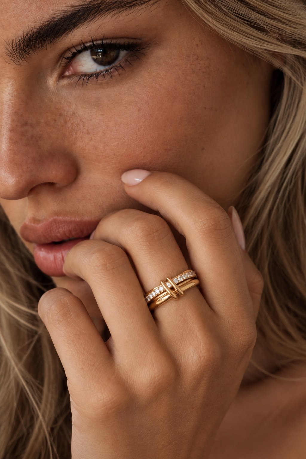 NOOR · Double Band Ring, Gold