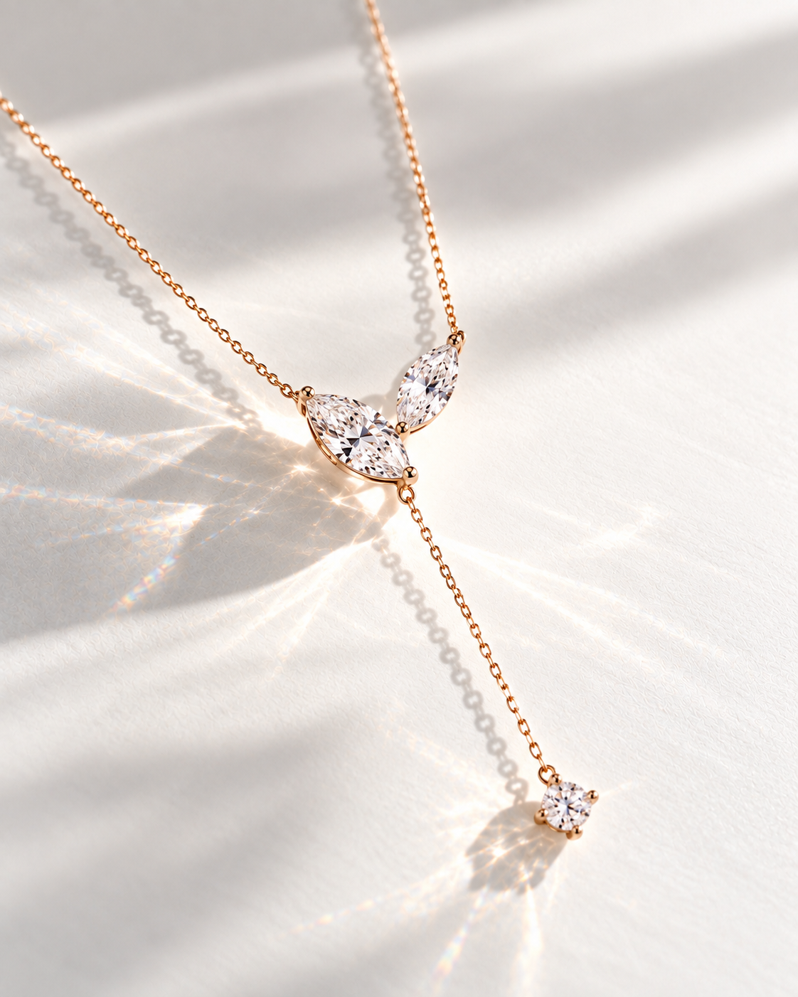 OPHÉLIE · Collier Lariat Or Rose