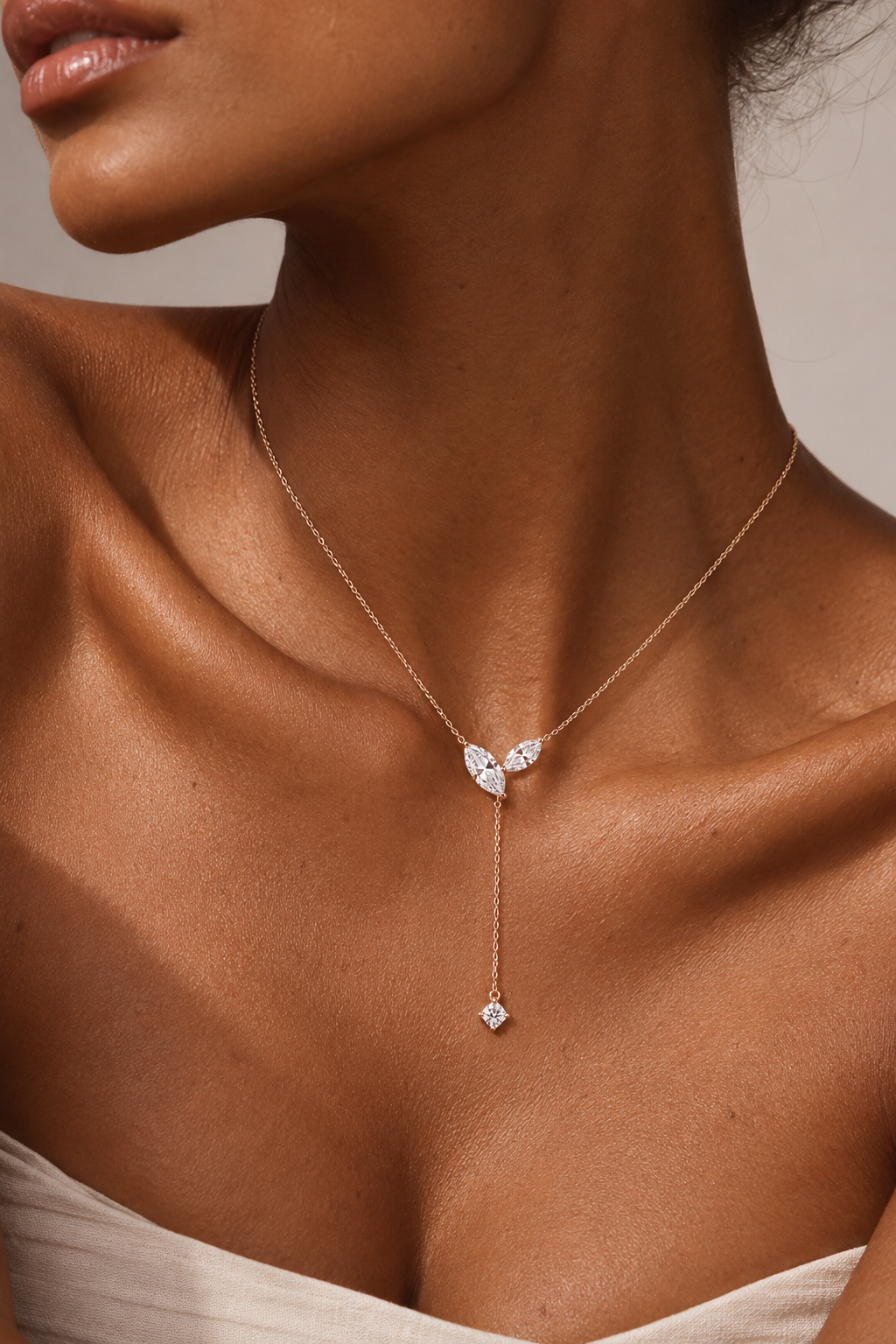 OPHÉLIE · Collier Lariat Or Rose