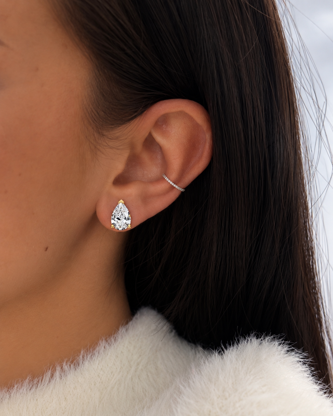 ZOÉ · Gold Pear Stud Earrings