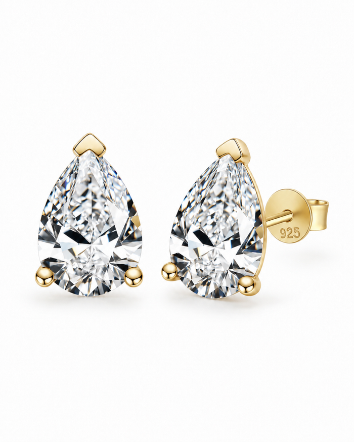 ZOÉ · Gold Pear Stud Earrings