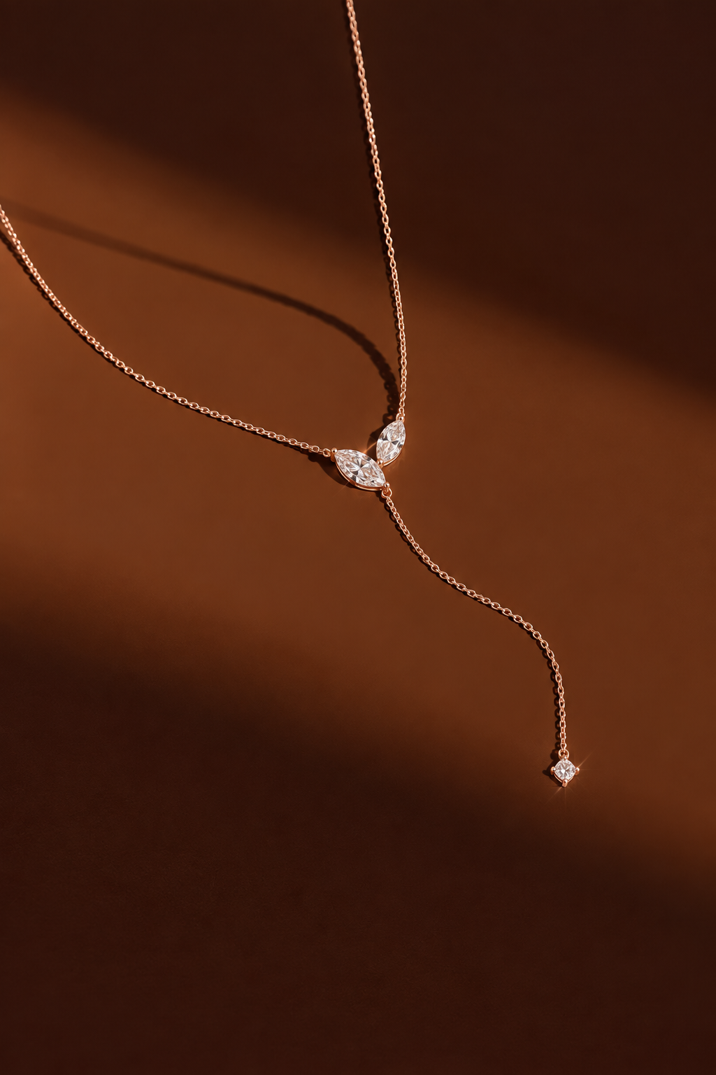 OPHÉLIE · Collier Lariat Or Rose