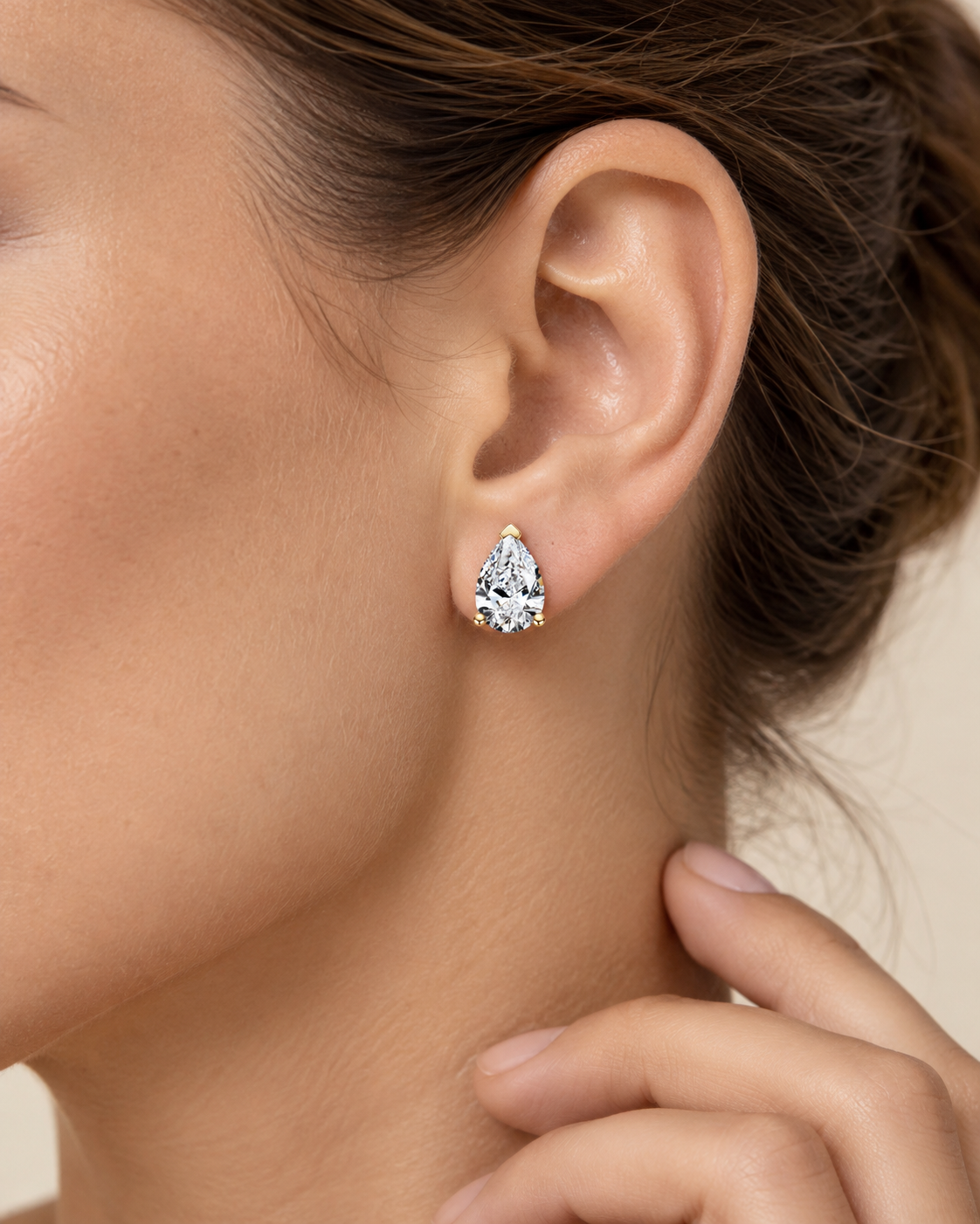 ZOÉ · Gold Pear Stud Earrings