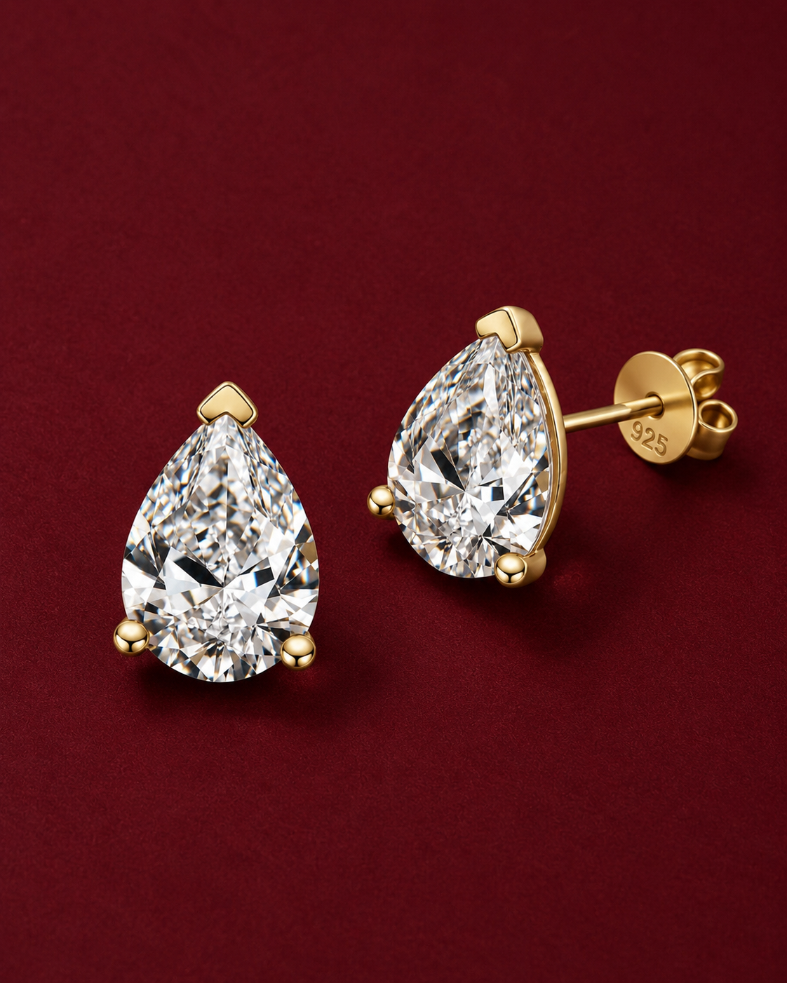 ZOÉ · Gold Pear Stud Earrings